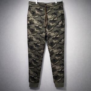 George Green Camo Joggers Fleece Lined Tapered Sweatpants Athleisure